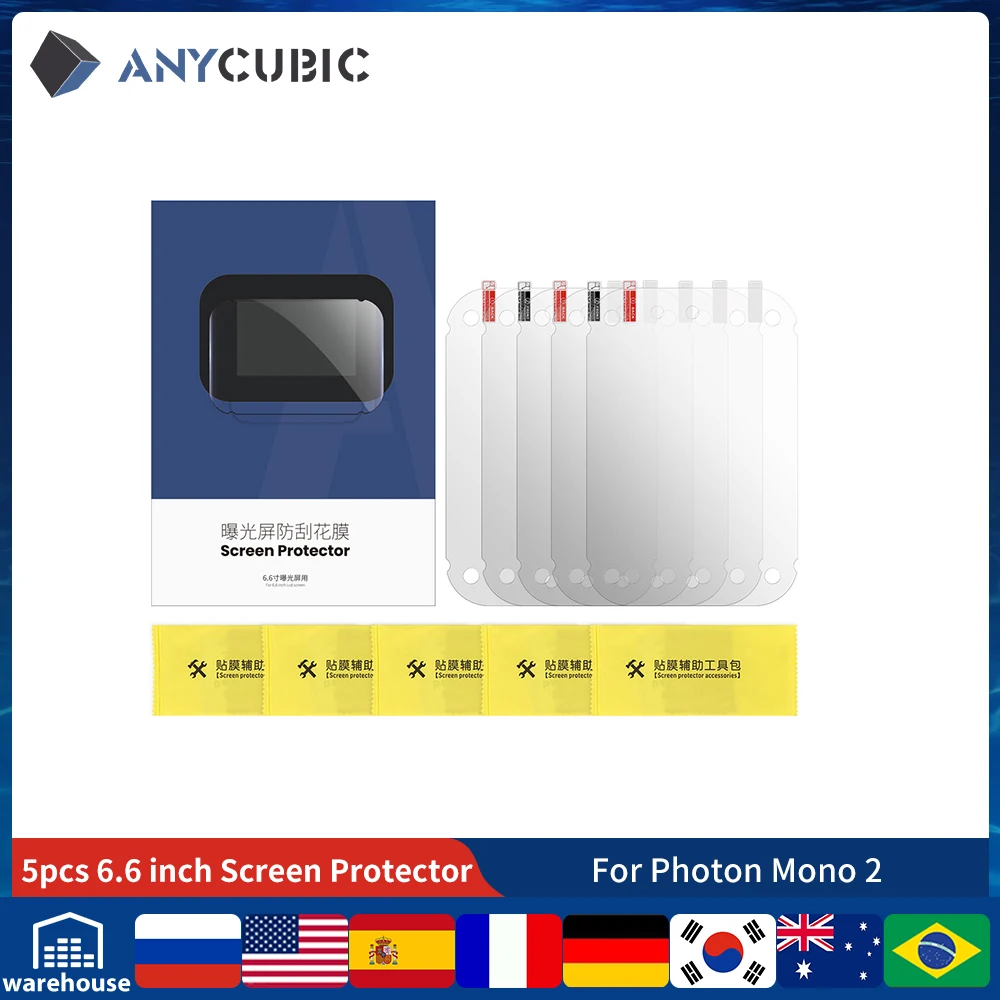 Anycubic 3d drucker teile 5 stücke 6,6 zoll lcd displayschutz set für photon mono 2 3d drucker zubehör