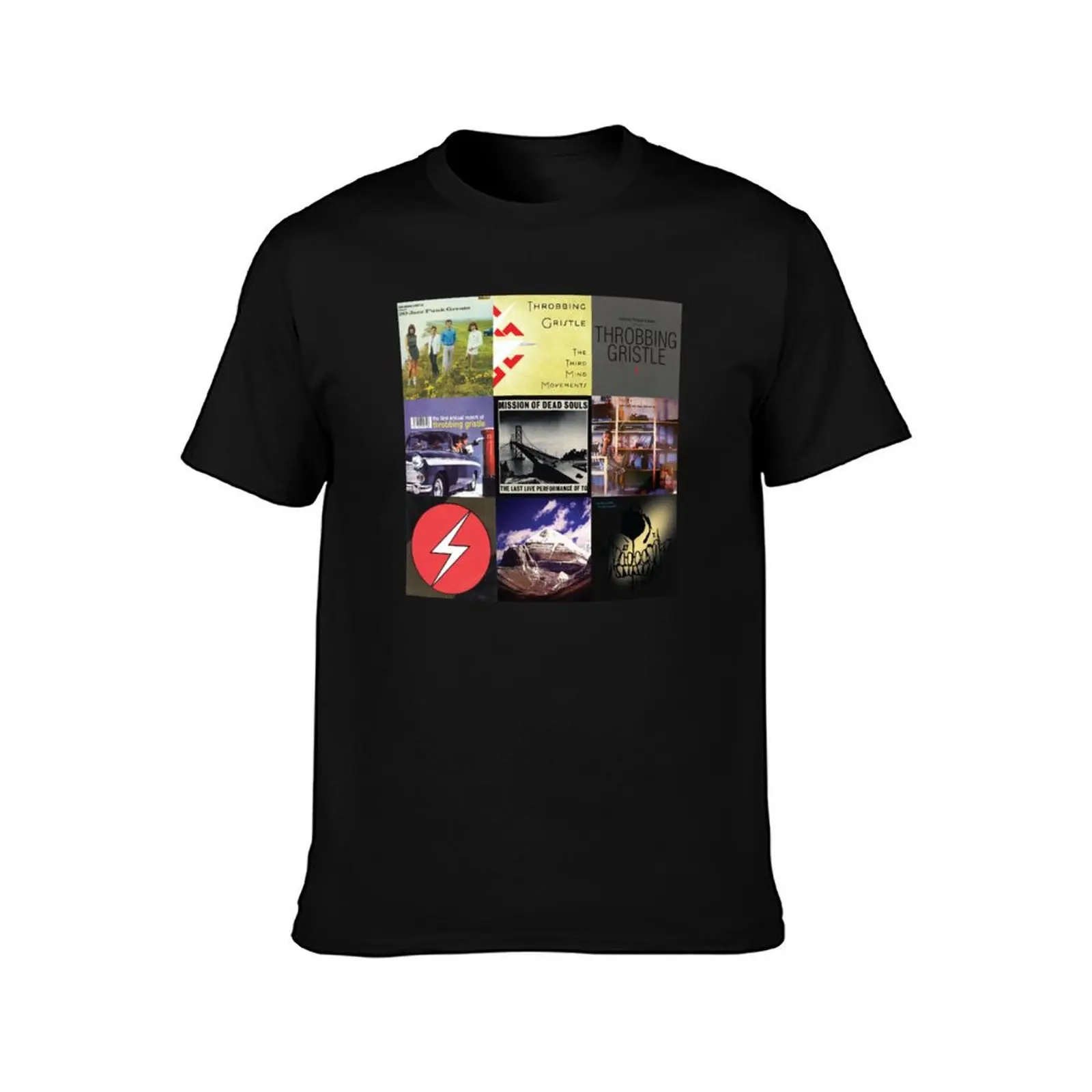 Throbbing Gristle Album Cover Pattern T-Shirt Summer Casual Cotton Tee Oversized Streetwear Tops Vintage Graphic Print