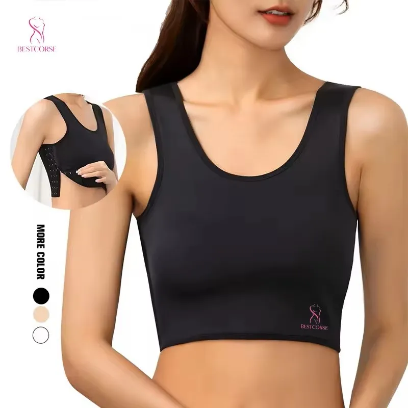 

3XL Chest Binder For Lesbian Women Men With Hook Plus Size Transgender Breast Binder Tomboy Ftm Post Surgery Bra Pull Over Vest