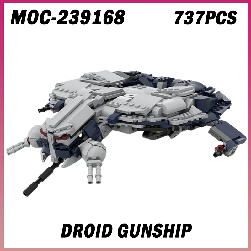 

737 шт. MOC-239168 Droid Gunship Space War Series, модель боевого корабля, строительные блоки, кирпичи, креативные игрушки для сборки «сделай сам», подарок для детей