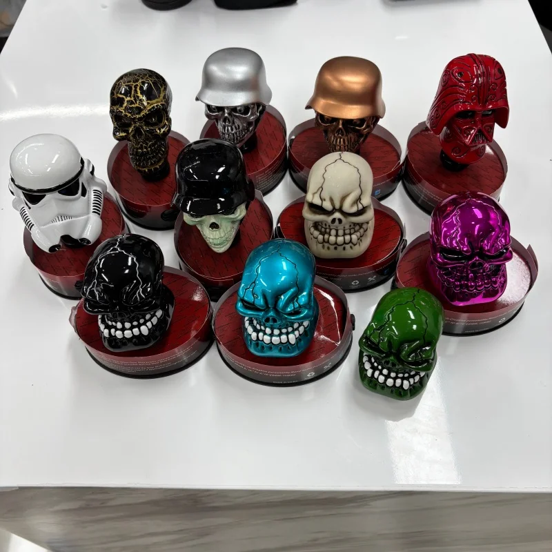Car Skull-Shaped Head Gear Shift Knob, Universal Manual Gear Stick, Gear Lever, Large Teeth, Ghost Skull Gear Shift