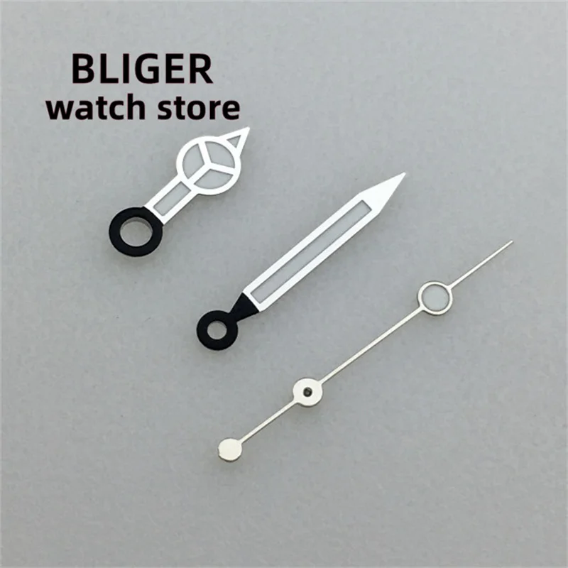 BLIGER New Watch Mercedes-Benz pointer Silver Black hand suitable for NH34 NH35 NH36 NH37 NH38 NH39 movement luminous