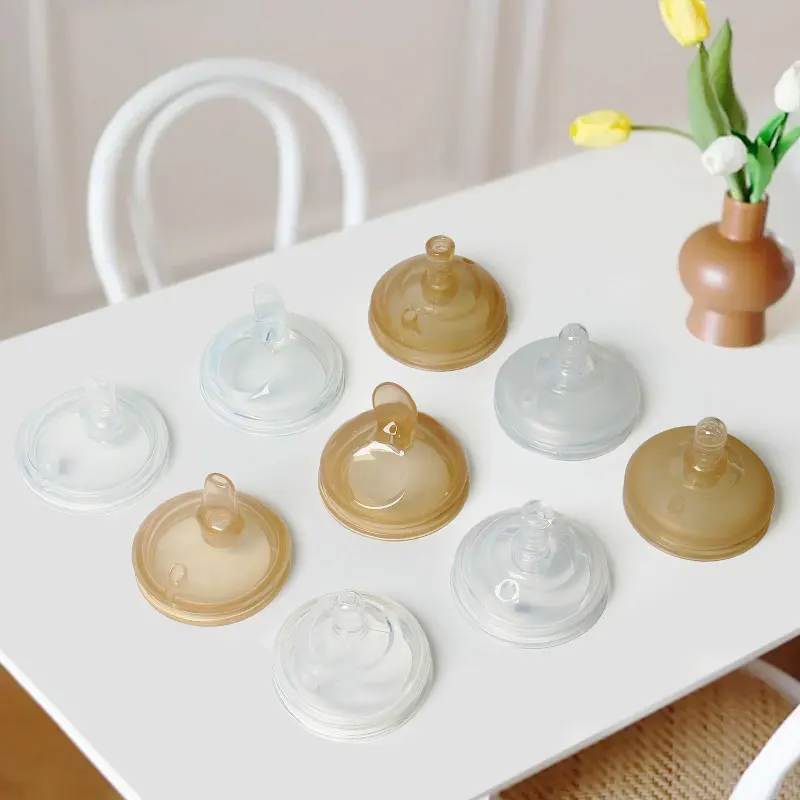 

7 см силиконовая соска с большим ртом для детской бутылочки, соломенная ложка для напитков, гравитационный шарик, коричневый, белый цвет, безопасные пустышки без BPA