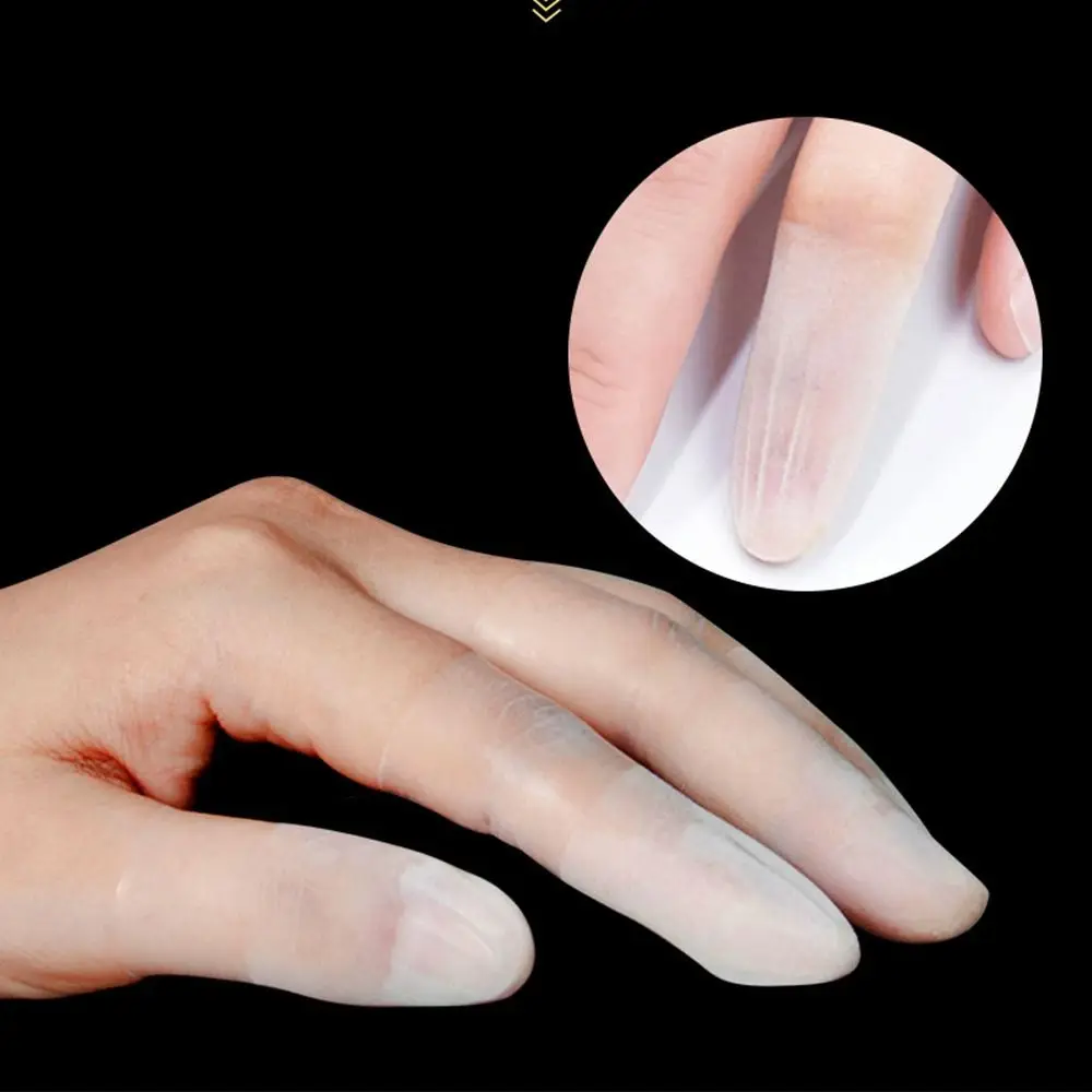 100Pcs Transparent Frosting Disposable Finger Cover Dustless Non-slip Latex Cover Anti-static Workplace Fingertips Protector