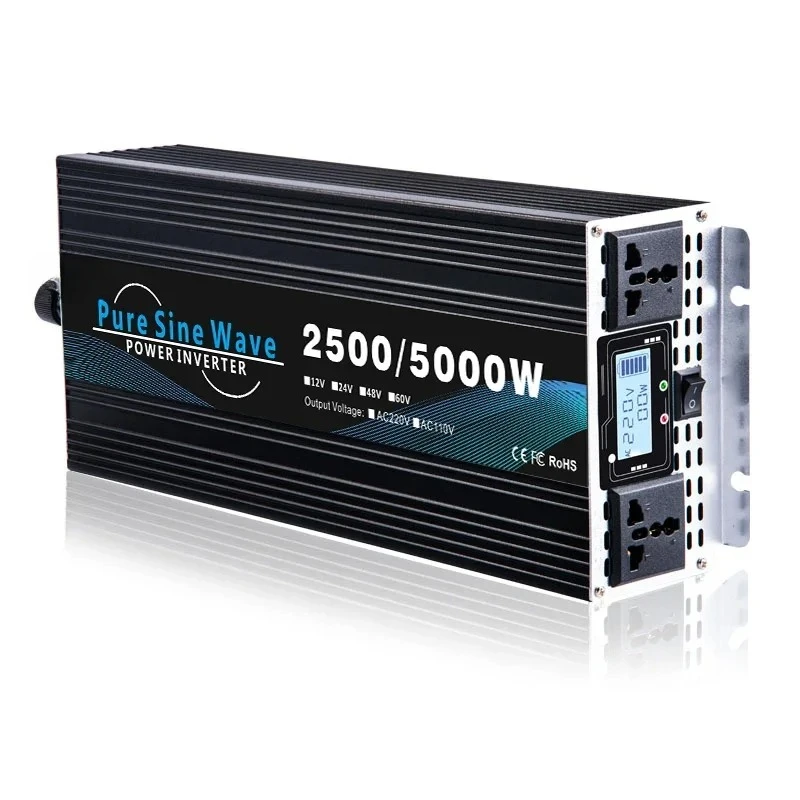 Conversores de inversor de onda senoidal pura 5000w sinus puro inversor de corrente dc 12v 24v 36v para ac 220v para carro