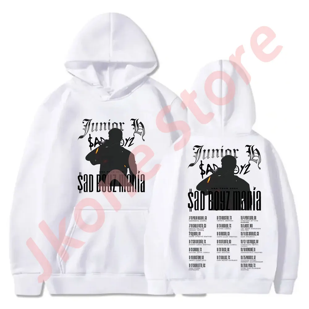 Junior H Sad Boyz Mania Tour Merch Hoodies Sweatshirts Women Men Fashion Casual Long Sleeve Streetwear