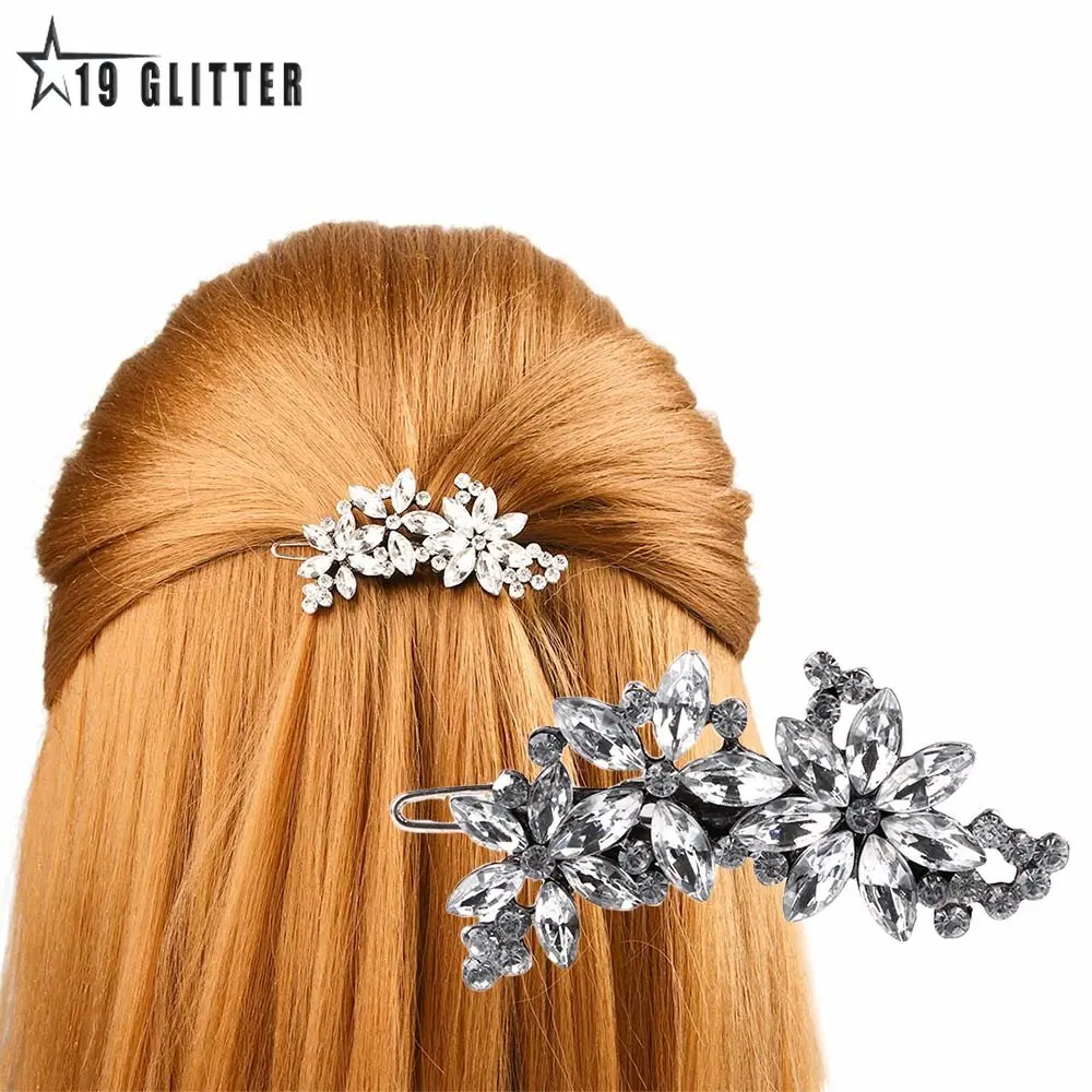 1PC Women\'s Rhinestone Crystal Hair Clip Hairpins Comb Flower mariage Bride Bridesmaid Wedding Party Hair Jewelry Accessories