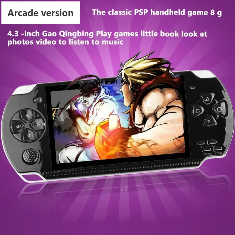 

New Electric Child HD Game Machine 4.3 Inch Color Screen Handheld Games Consoles Puzzle Gift Toy 8G Memory Speaker Camera E-book