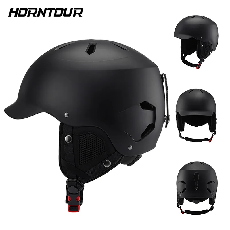 Horntour ใหม่ 2025 หมวกกันน็อคสกีผู้ชายผู้หญิงฤดูหนาว Anti-impact SAFETY สโนว์บอร์ดหมวกกันน็อคหิมะรถจักรยานยนต์เล่นสกีสเก็ตบอร์ดหมวกนิรภัย