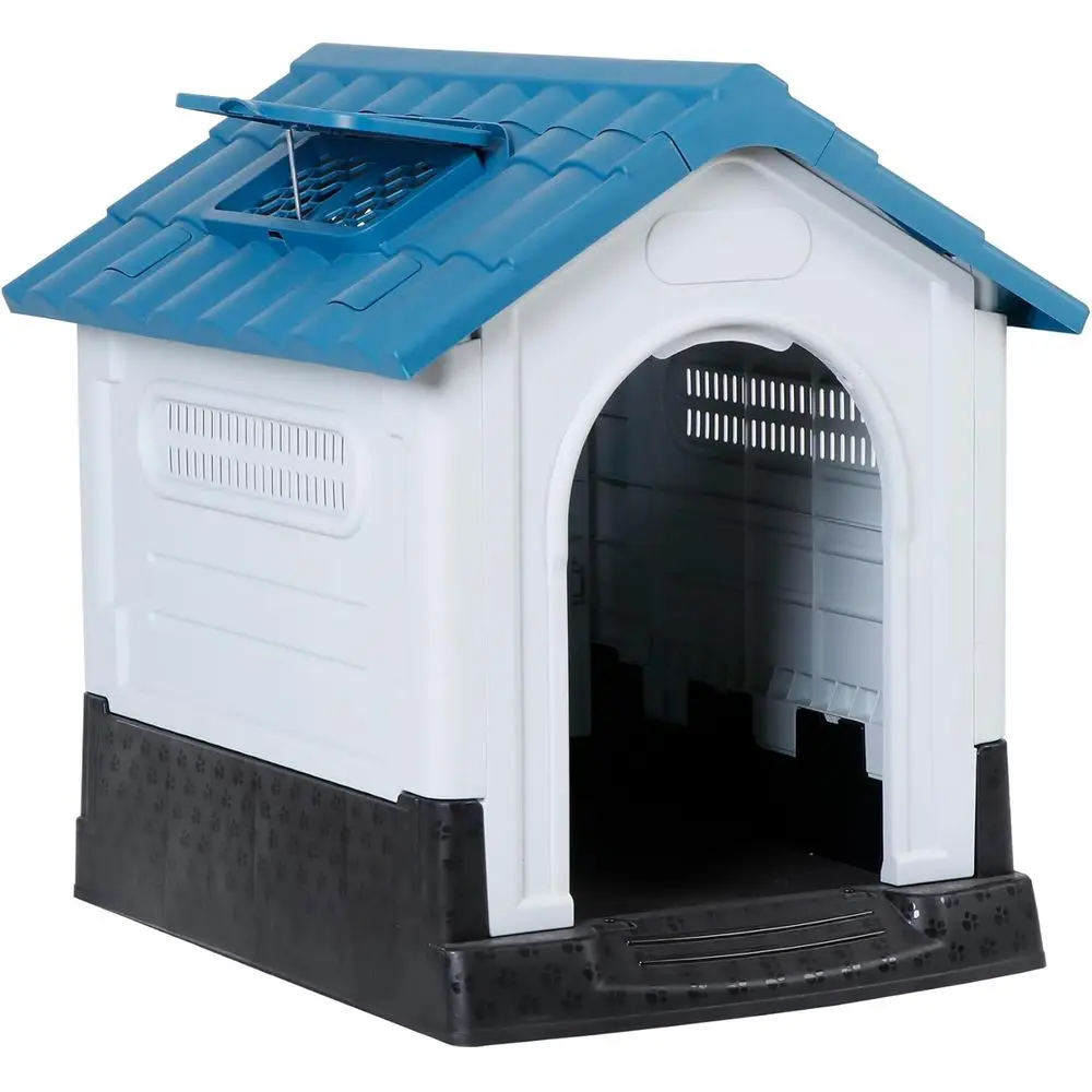 

Уличная пластиковая будка для собак 26.8 (для маленьких пород) с регулируемым окном и приподнятым водонепроницаемым основанием