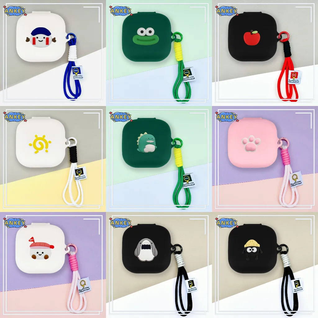 Funda de silicona para auriculares Huawei FreeArc, funda protectora suave de tiburón encantador para auriculares, piel con cordón