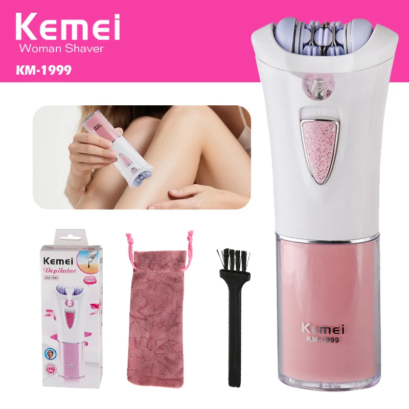 

Kemei KM-1999 Depilatory Electric Female Epilator Women Dry Battery Hair Removal for Facial Body Armpit Underarm Leg Depilation