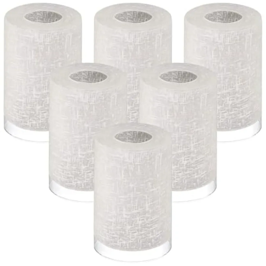 

6 Pack Glass Lamp Shade Cylinder White Linen Glass Shades Replacement Light Fixture Globe 6 x 4 Inch Glass Lampshade Cover with