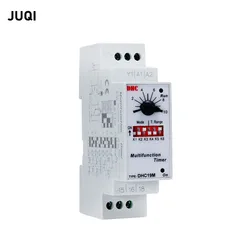 Time relay DHC19-M multifunctional time delay relay DIN rail mounted AC/DC 24-240V input timer