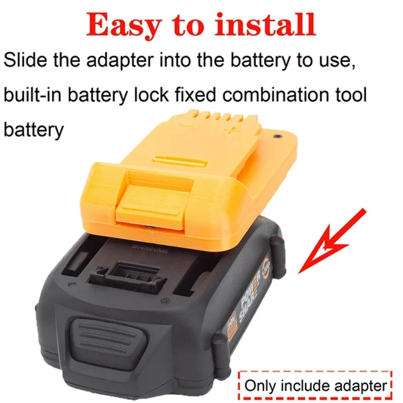 Adaptador/convertidor de batería para herramientas de iones de litio DeWalt de 18/20 V a adaptador de batería de iones de litio Worx de 20 V y 6 pines, accesorios para herramientas eléctricas