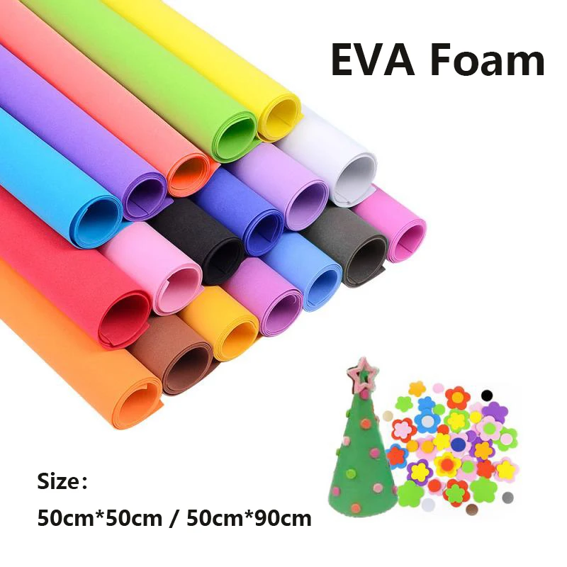 1mm Thickness Scrapbooking Crafts EVA Sponge Foam scrapbook Paper craft packs For Flowers DIY Gift Card Decor 50*50cm/50cm*90cm