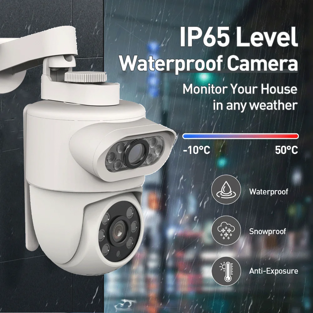 Imagem -02 - Tuya-ptz Dual Lens Outdoor Security Câmera ai Auto Tracking Cctv Audio Video Surveillance Dual Screen Wifi 4mp hd 8mp 4k