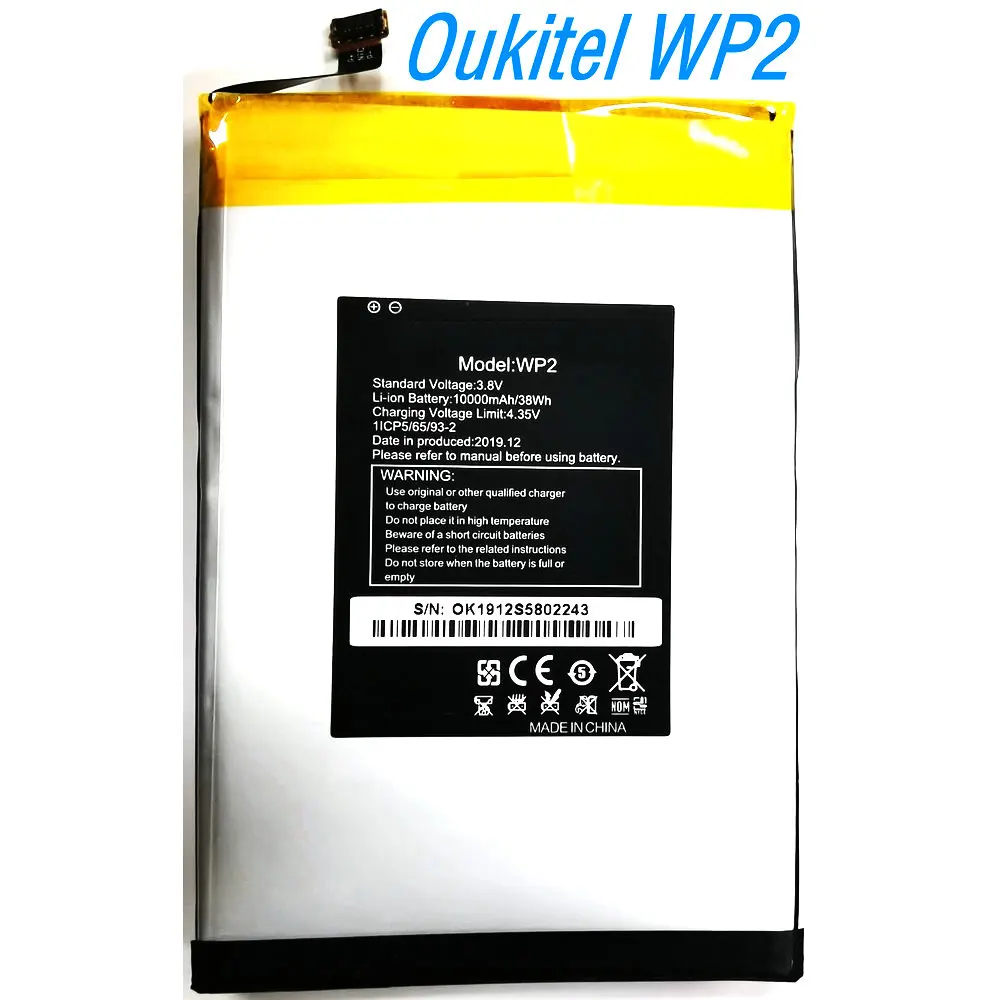 

Оригинальный аккумулятор высокого качества WP2 3,8 В 38 Втч для мобильного телефона OUKITEL 1ICP5/65/93-2