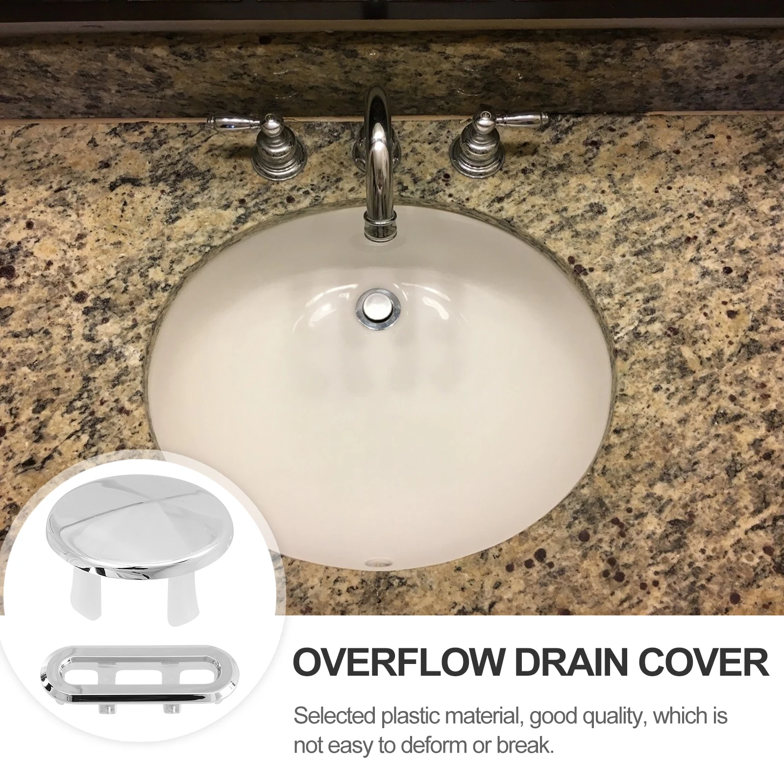 

18Pcs Wash Basin Overflow Cover Selected Plastic Not Easy Deform Break Fine Workmanship Long Service Life Sink Accessory