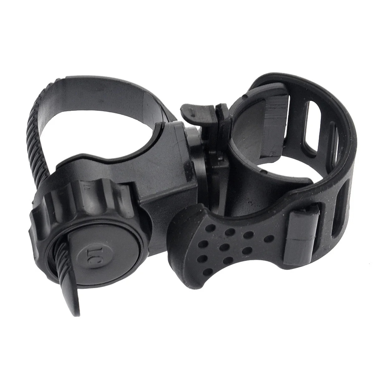 360-Degree Rotatable Quick Release Bike Torch Flashlight Mount Clamp Holder Bracket Durable Hard Plastic Rubber Black