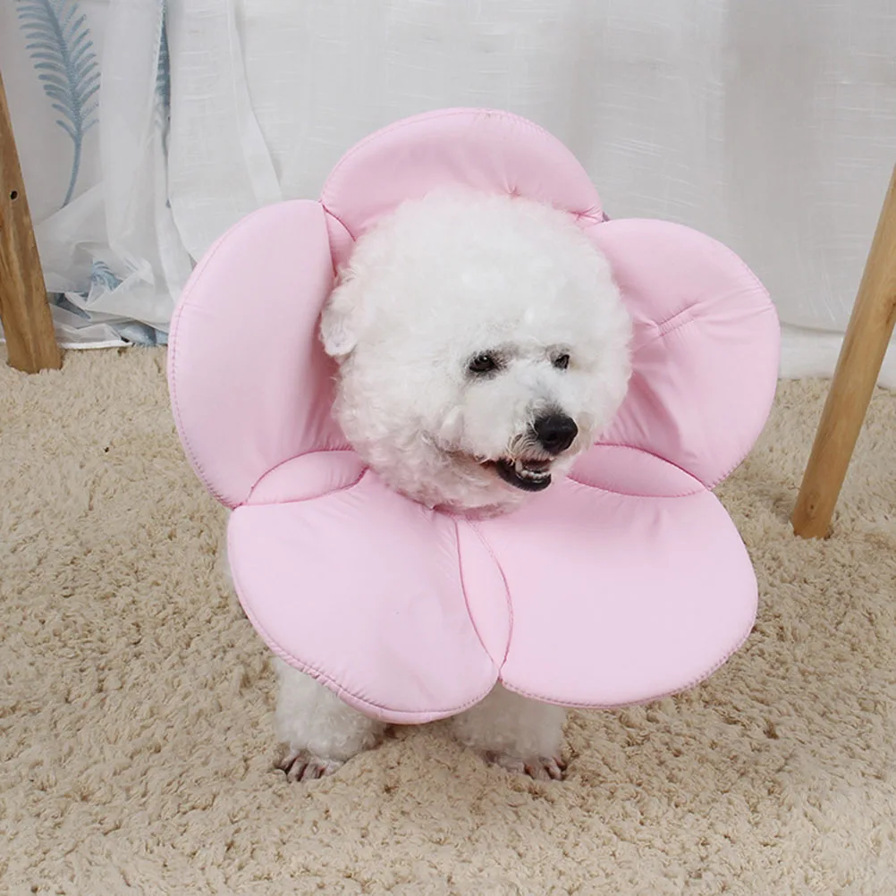 

Pet Flower Protective Elizabethan Collar Pink Size Comfortable Recovery Collar Prevents Scratching Biting Wounds