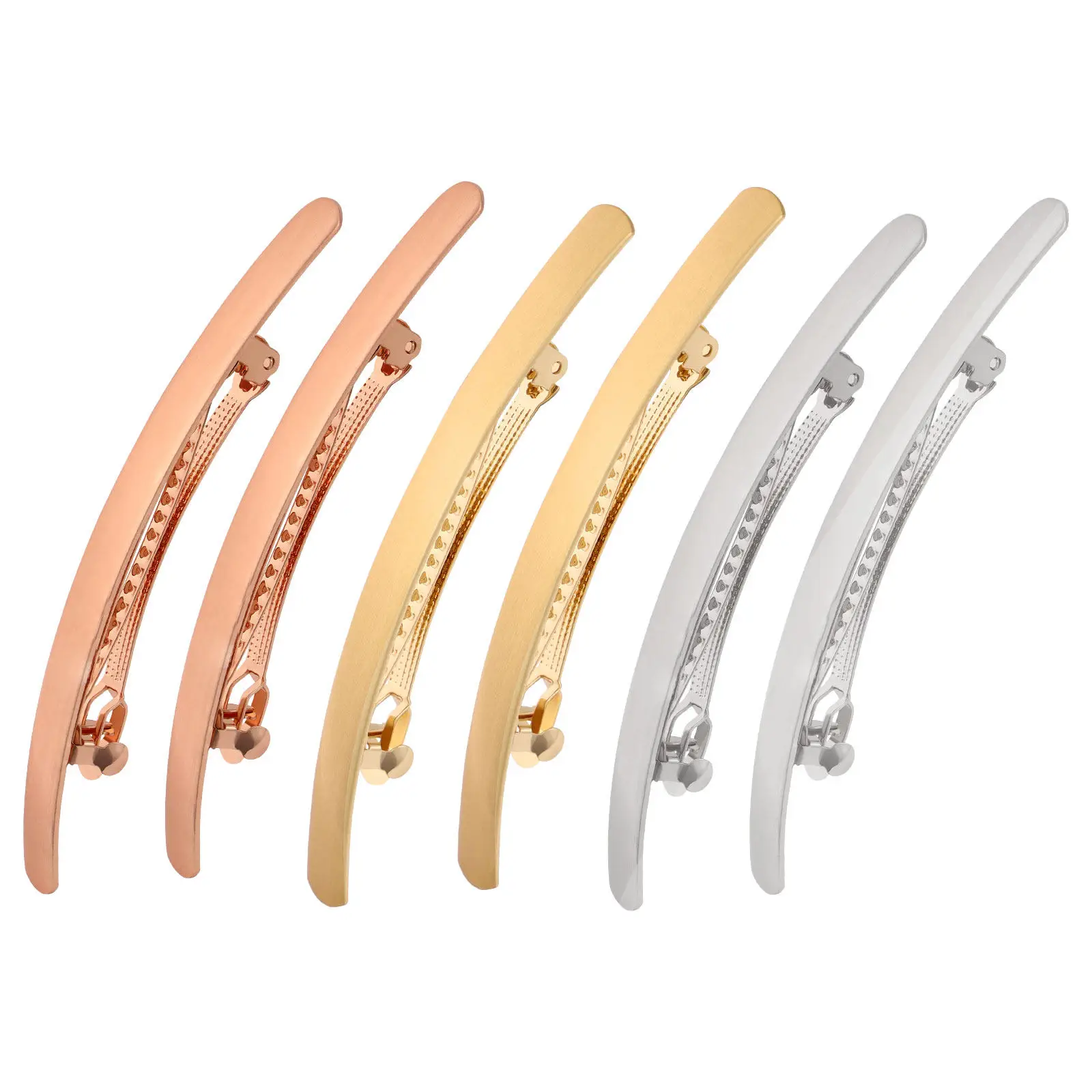

6Pcs Metal Hair Clips for Women Girls Bright Solid Color Slim Spring Barrettes Fashion Hair Accessories for School Daily Party