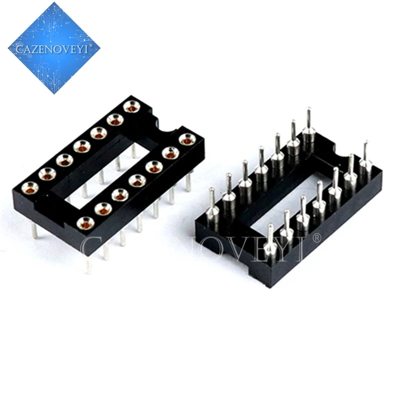 10pcs/lot DIP-14 Round Hole 14 Pins 2.54MM DIP DIP14 Sockets 14 PIN 2.54 Adaptor Solder  Connector In Stock