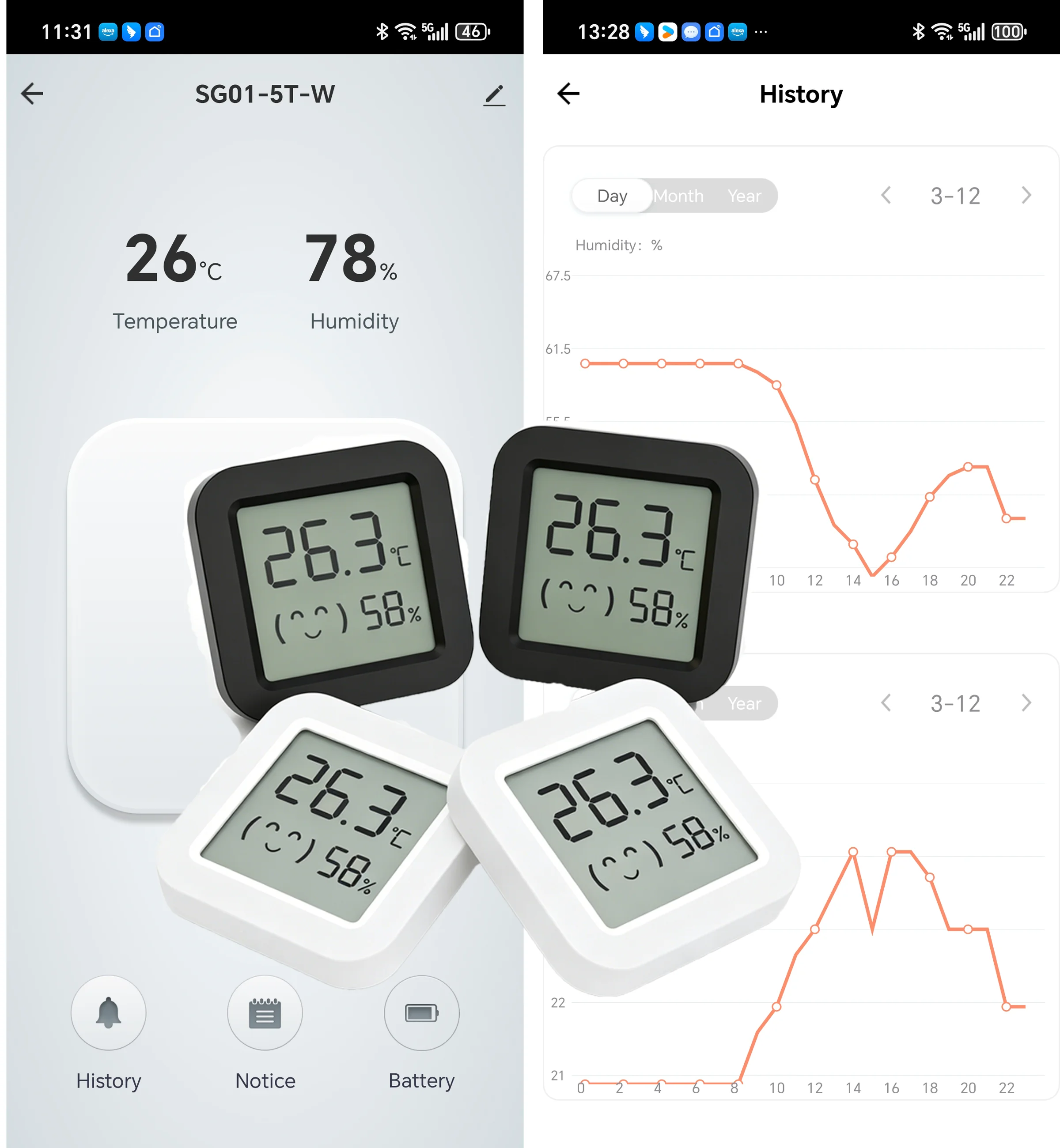 Zigbee 3.0 Temperatur- und Feuchtigkeitssensor, Zigbee 3.0 Hub erforderlich, kompatibel mit Home Assistant, ZHA, Yandex, Alexa, Zigbee2MQTT – Detail 7