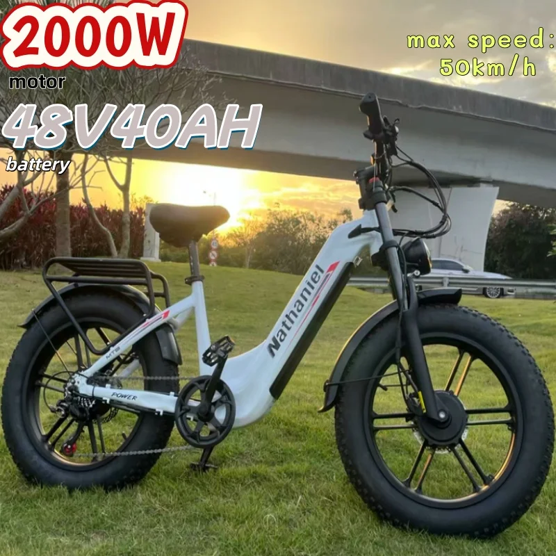 Nathaniel SYR08 Electric Bicycle 2000W Motor 48V 40Ah Battery electric bike 50km/h 20 Inch Tire off road riding mountian E-Bike image 1