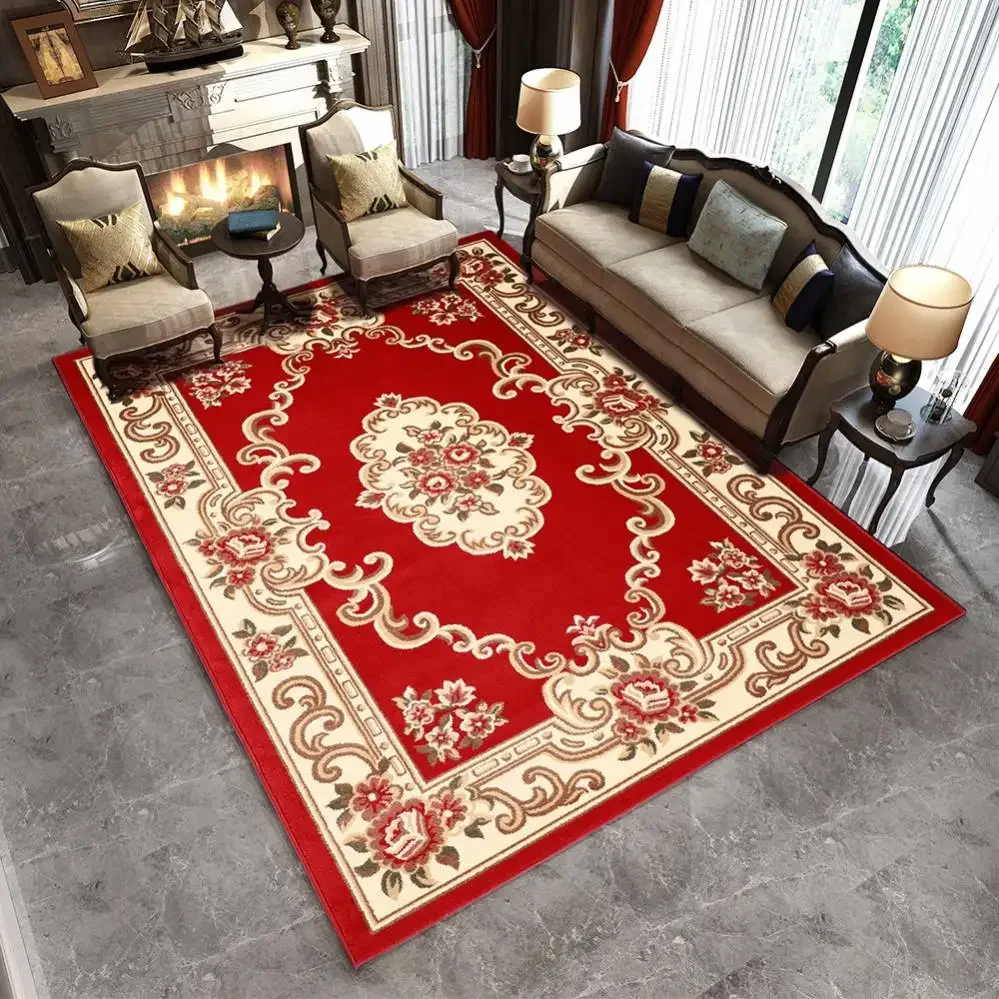 European style hotel living room custom red Manufacturer Wholesale carpet Home textiles