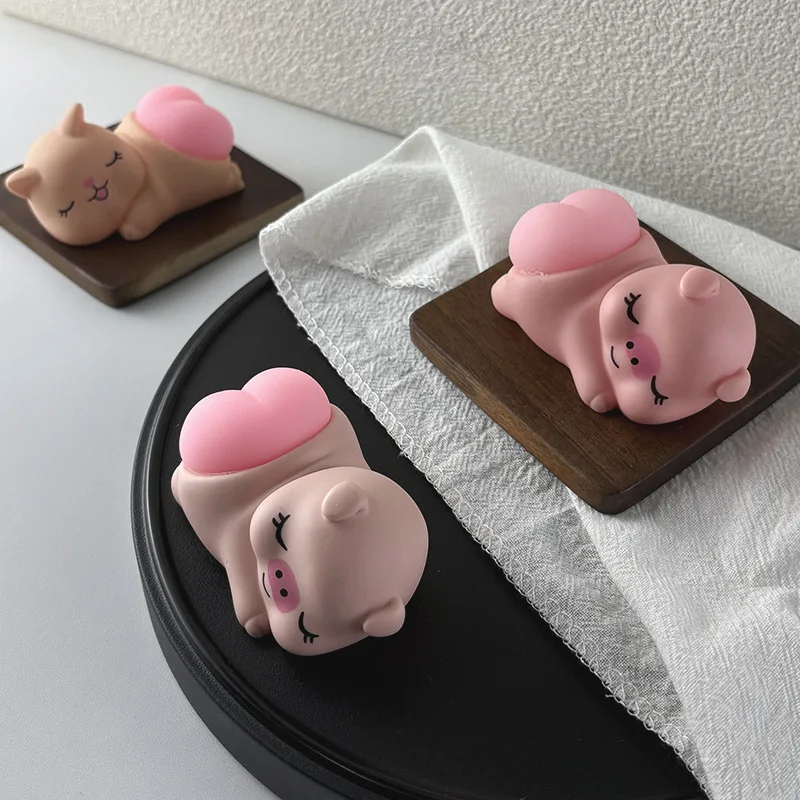 Juguete para apretar a tope de gatito, cerdito súper bonito, divertido adorno de escritorio elástico a tope, Animal bonito, pellizco, juguete creativo para aliviar el estrés