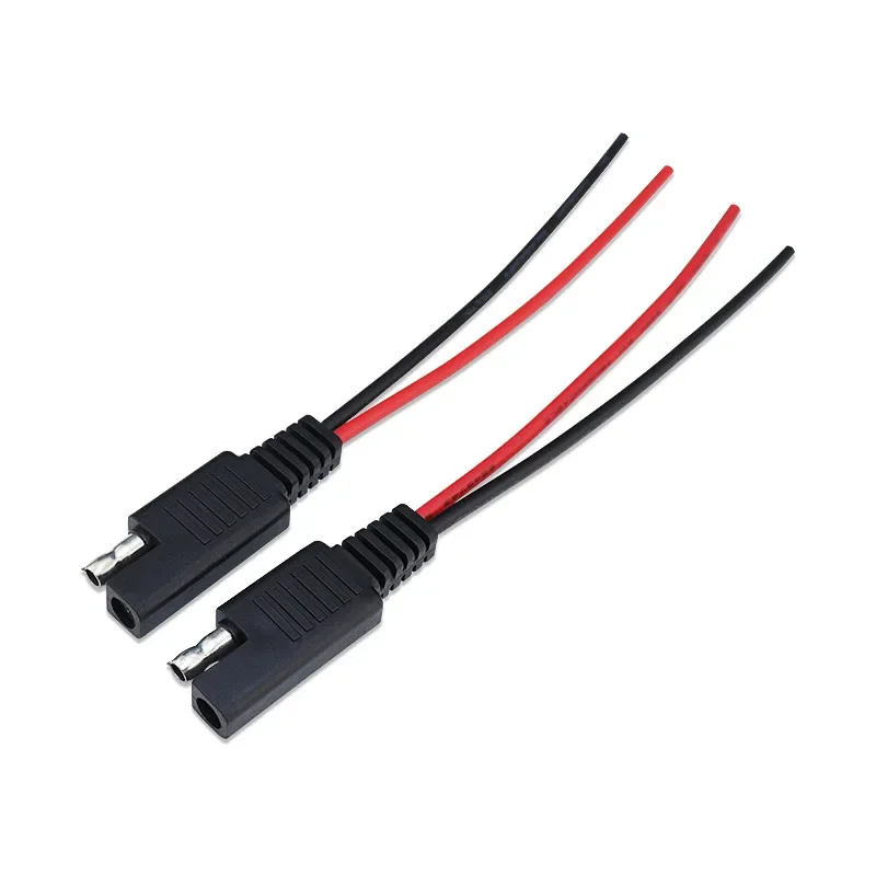 2Pcs 18AWG SAE Extension Cable 2-Pin SAE Quick Disconnect Plug 10A Solar Battery Panel SAE Plug Input Cable and Output Cable