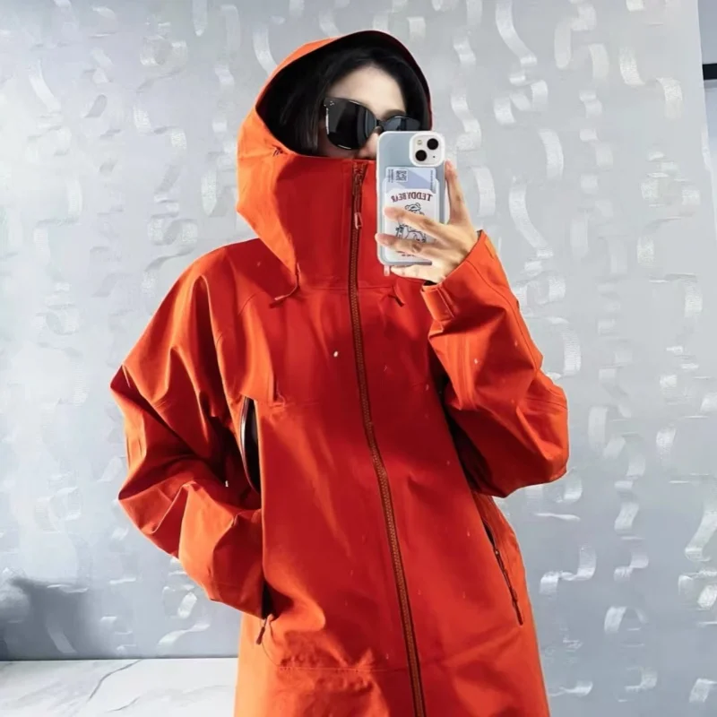 

Trendy 2025 MontX Outdoor Function All-Weather Hard ell Waterproof Couples Hooded Jaet Coat Loose Fit Youth Faion Unive...