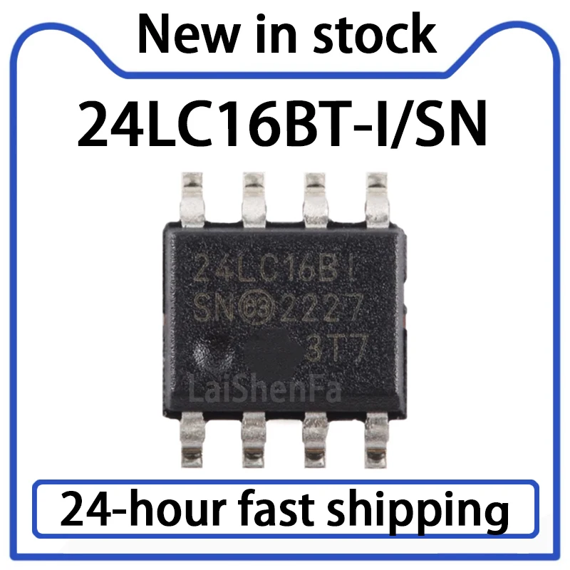 10PCS 24LC16BT-I/SN 24LC16BI Package SOIC-8 16Kb I2C Compatible Dual Line Serial EEPROM Stock