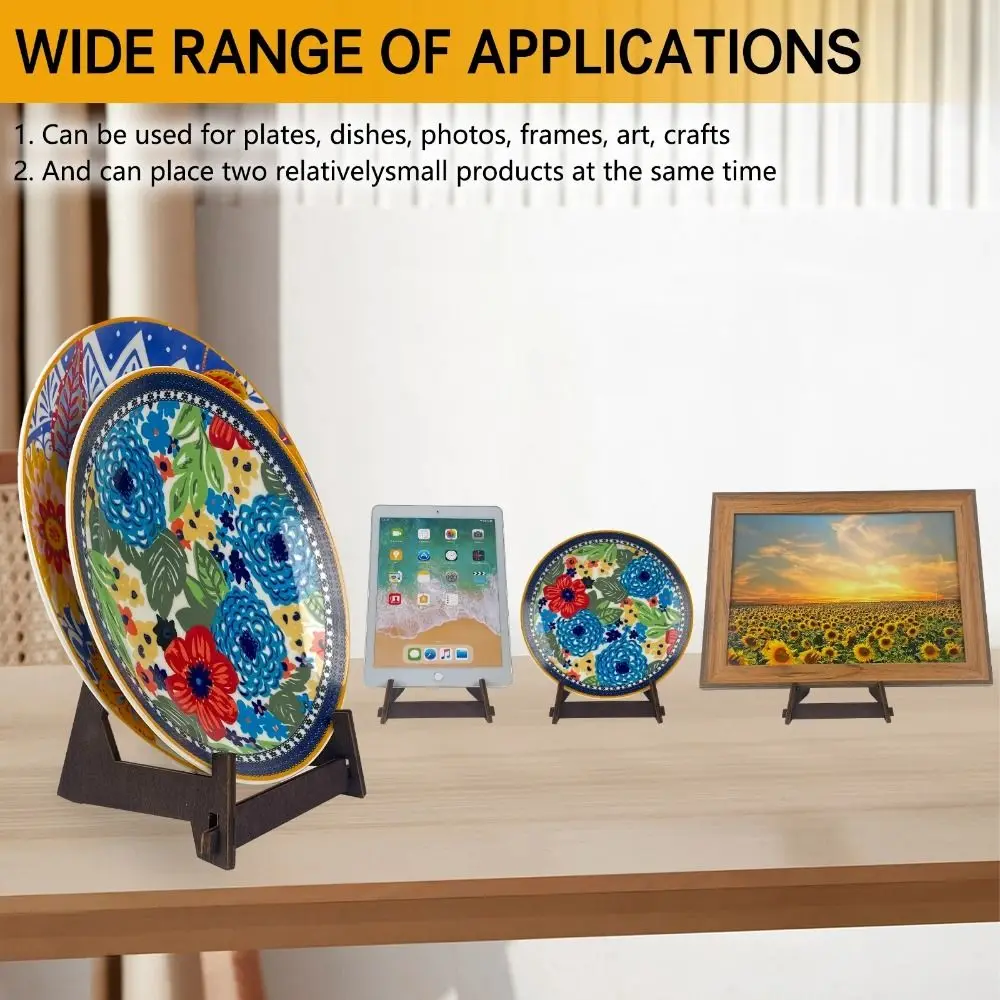 4.5/6/8inch Art Display Stand Wooden Anti-Slip Picture Frame Stand Vintage Multi-purpose Book Display Stand Picture Frame