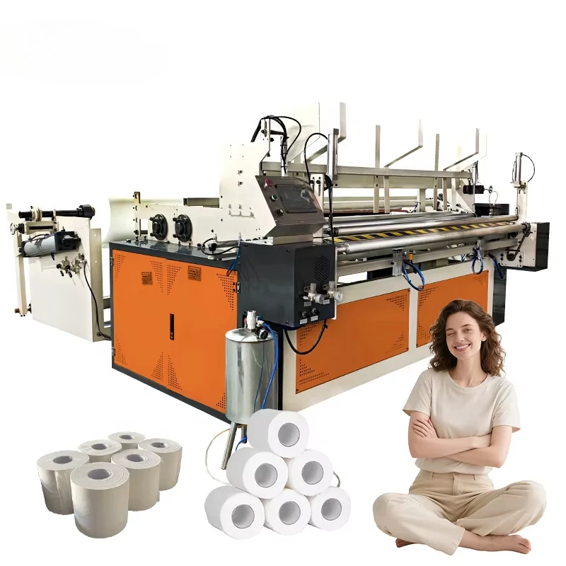 Tissue Rewinder Slitter Compact Structure Small Floor Space Easy Installation Maintenance For Limited Space Processing Workshop