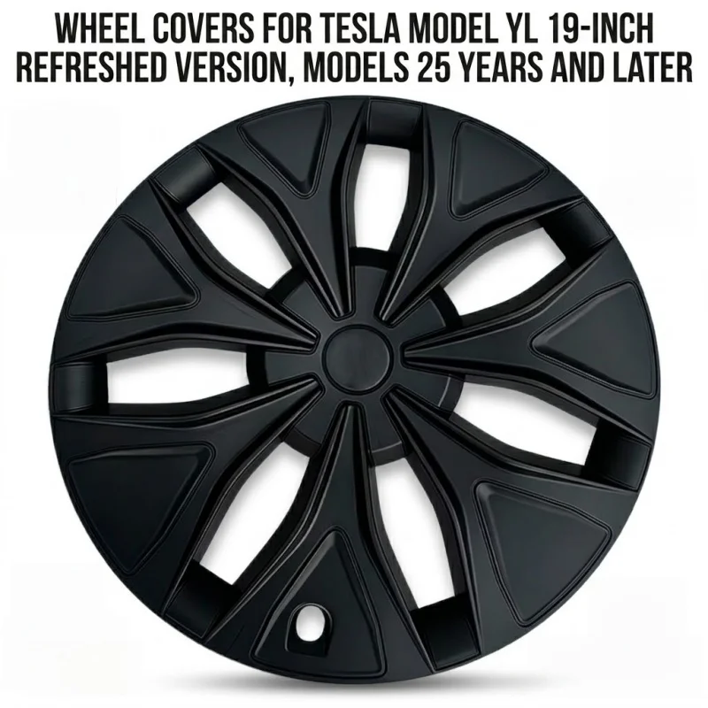 4Pcs FOR TESLA MODEL YL 19 Inch Wheel Covers For 2025+ Electric SUV Aero Hubcaps Matte Glossy Black Exterior Rim Protectors Full