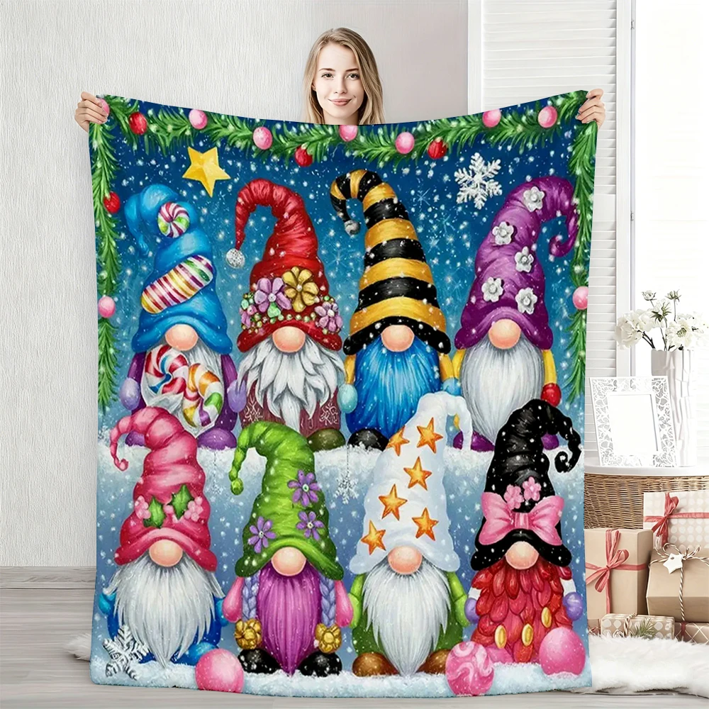 

1PC Dwarf Pattern 3D Printed Flannel Throw Blanket Living Room Sofa Camping Picnic Warm Blanket All Season Gift Holiday Gifts