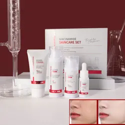 LAIKOU PRO Niacinamide Radiant Skin Care Set -Low PH Cleanser , Moisturizing Toner , Deep Nourishing Serum - Rejuvenate Cream