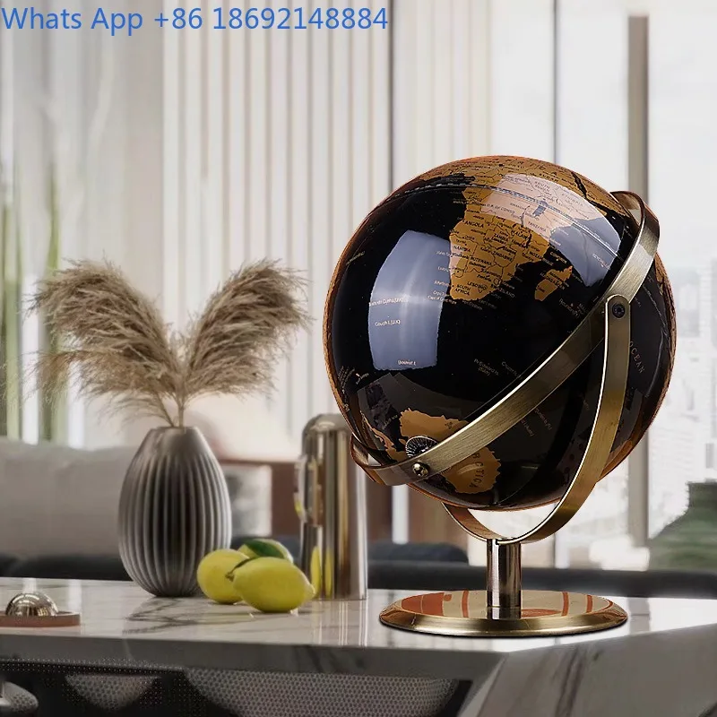 Modern Light Luxury High-End Globe Ornament for Wine Cabinet, Office, Study, Desktop, Home Decor