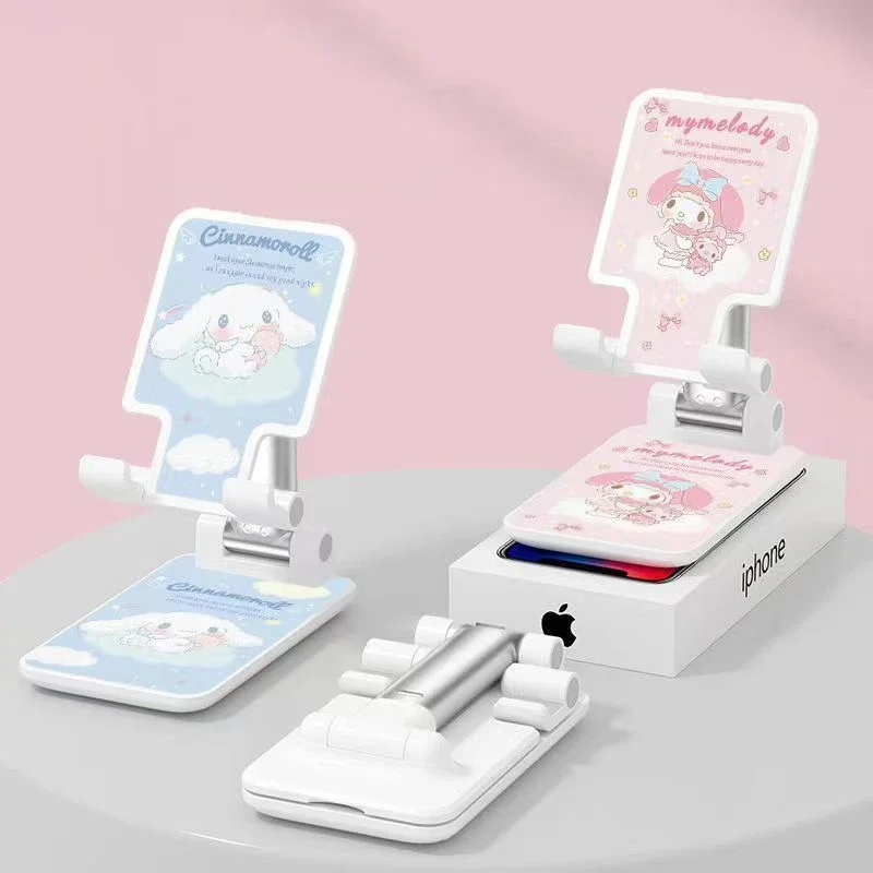 Kawaii Sanrioed Mijn Melodie Cinnamoroll Bureau Mobiele Telefoon Houder Opvouwbare Draagbare Mobiele Telefoon Stand Tablet Ondersteuning Voor Ipad Iphone