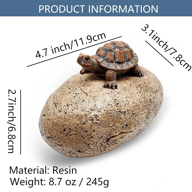 Fake Rock-sleutelkastje voor buiten - Veilige reserve-sleutelverberger voor buitentuin of tuin (steen- en schildpadstijl) Duurzaam