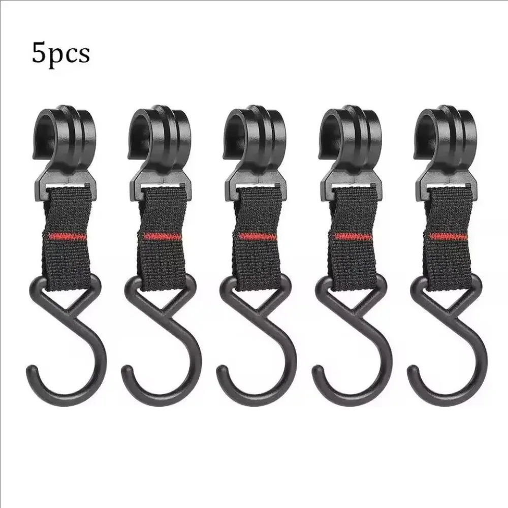 5PCS Outdoor camping storage rack hook, plastic steel buckle, load-bearing clothing hook