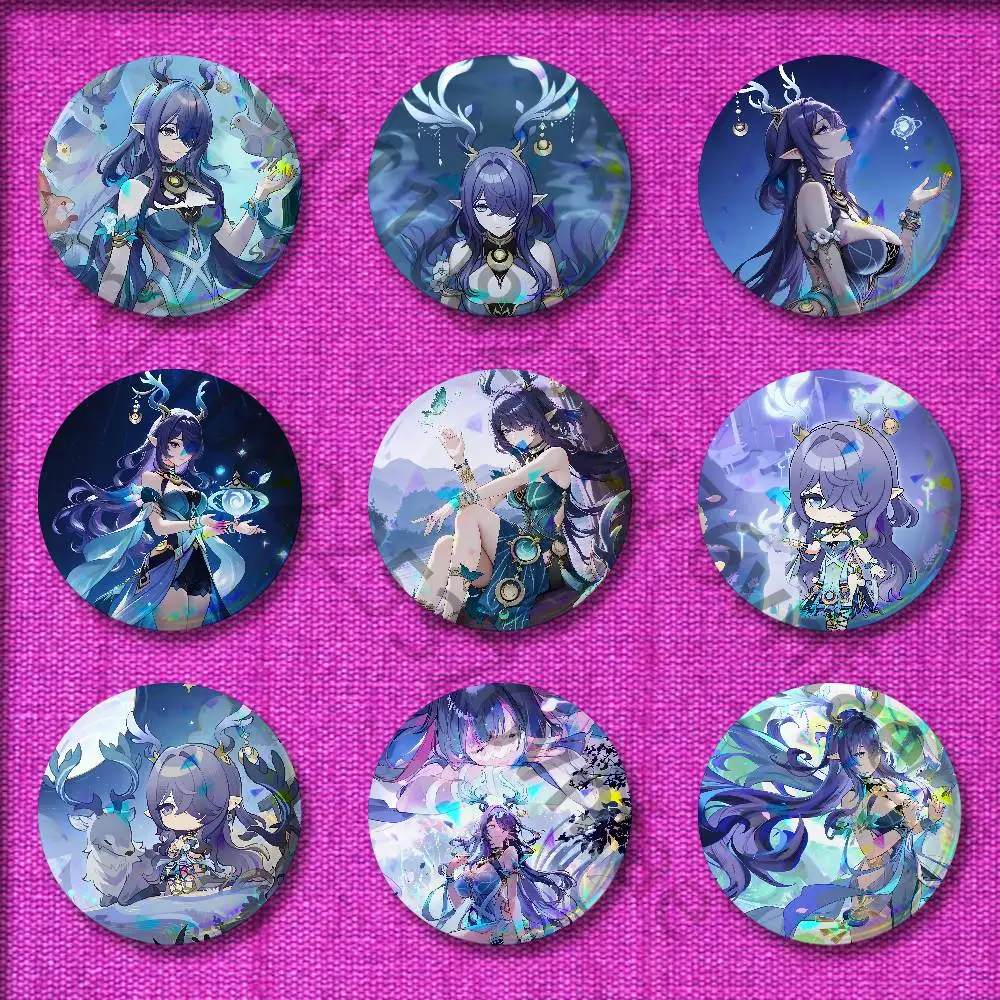 

Genshin L-Lauma Impact Brooches Creative Round Badge Gifts Pins 25/32/44/58/75mm