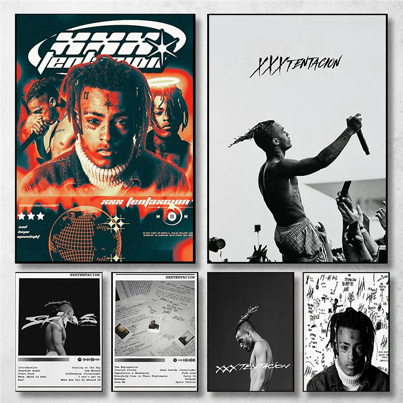 XXX-Tentacion Rock Rapper Music Albums Cover Skins/17 Art Posters Canvas Painting Wall Print Pictures for Living Room Home De