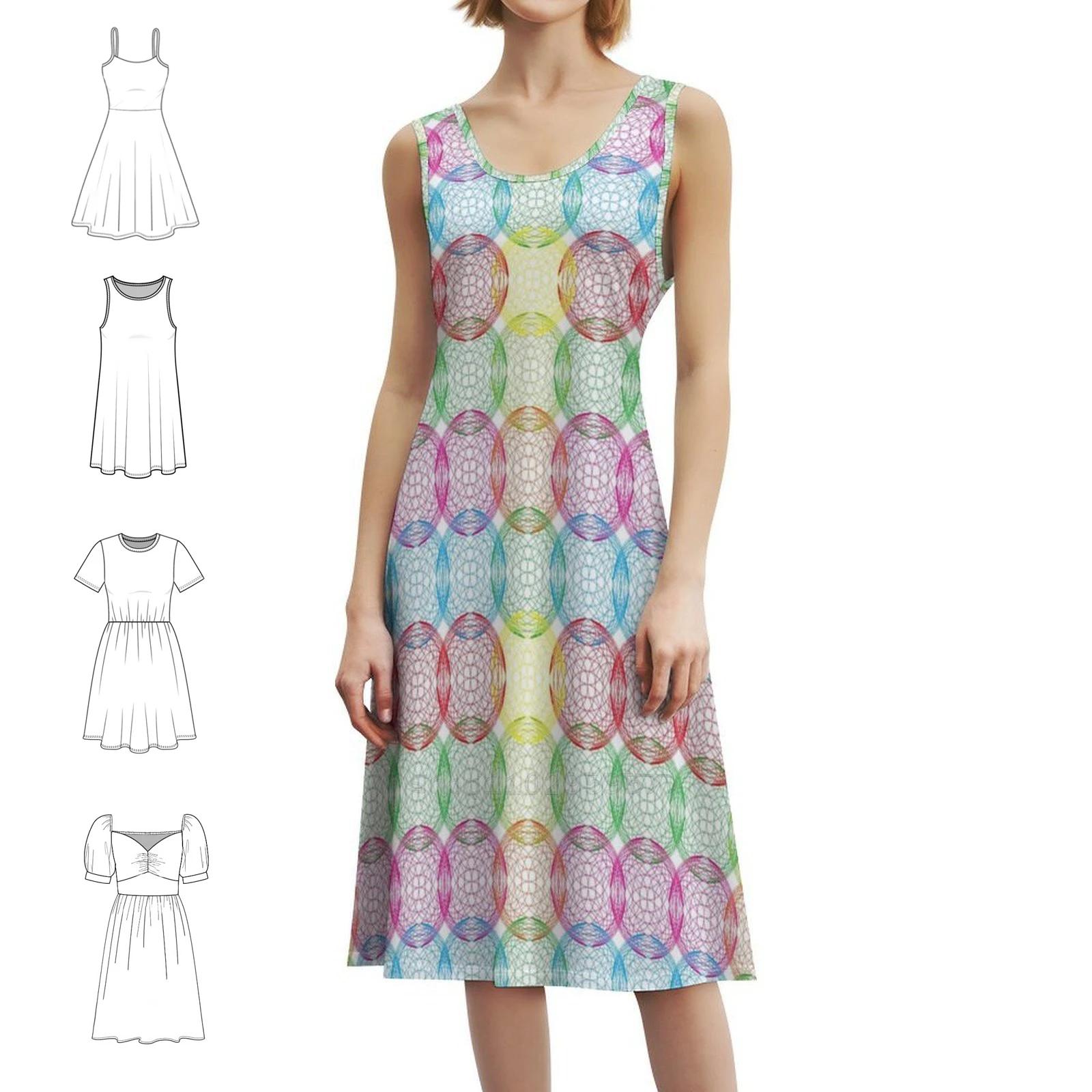 

Платье с пересекающимися кругами, разноцветное полосатое платье с эффектом одуванчика, элегантное летнее вечернее платье для женщин