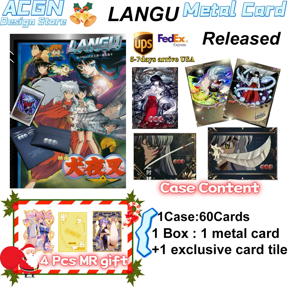 

Оптовая продажа, новинка 2025 года, Inuyasha-Langu, креативная металлическая карта, первая пуля, аниме, богиня, Waifu Yae Miko, карты