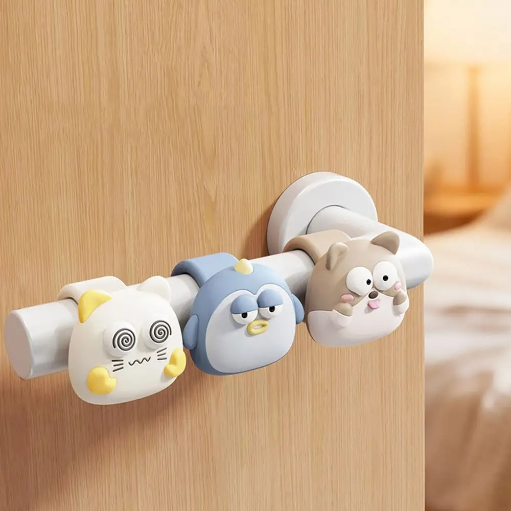 

3Pcs Silicone Door Handle Impact Pad Cartoon Anti-Shock Door Stopper Silent Punch-free Doorknob Bumper Pad For Bedroom Decoratio