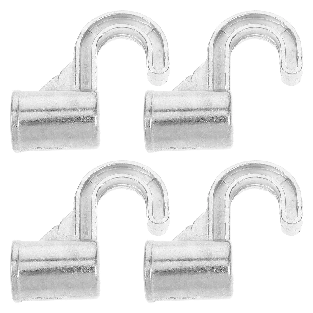

4pcs Aluminum Hooks Thickened Retainer For Closet Rod Hangers Silver Bedroom Storage Closet Rod Hooks Solutions
