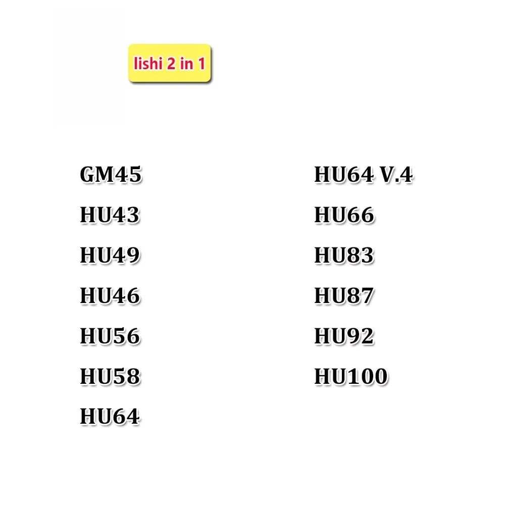 Lishi 2 in 1 Tool B111 BW9MH CY24 CY24-TRUNK CY24-2021 DAT17 DWO4R DWO5 FO38 GT10 GT15 GM37 GM39 Locksmith Tool for Car Key